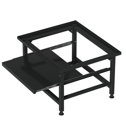 SWANEW Waschmaschinen Untergestell mit Ausziehbarem Regal, 3 höhenverstellbar Waschmaschinen Sockel, 150kg Tragfähigkeit Podest für Trockner, Kühlschrank