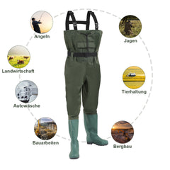 SWANEW Wathose Herren Wasserdicht, Hochwasserhose mit Rutschfeste