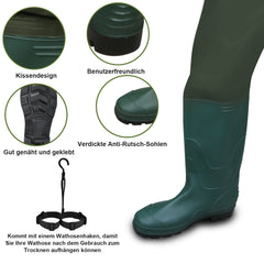SWANEW Wathose Herren Wasserdicht, Hochwasserhose mit Rutschfeste