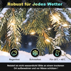 SWANEW LED Weihnachts Lichterkette, RGBIC Lichterkette, IP65, Für Innen & Außen