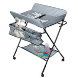 SWANEW Baby Wickeltisch Klappbar, Wickelkombination, mit 4 Rollen
