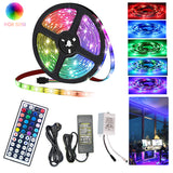 SWANEW LED Strip RGB LED Streifen LED Streifenlichter 30 LED 12V Selbstklebend mit 44 Tasten Fernbedienung IP20 LED Band Flexibel für Haus Party Küche [Energieklasse F]