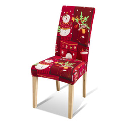 SWANEW Weihnachtliche Stuhlhussen, 4/8/12er Set Elastische Universelle Stuhlüberzug