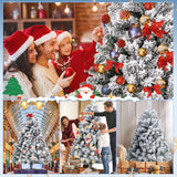 SWANEW Künstlicher Weihnachtsbaum mit Schnee, Automatischer künstlich Tannenbaum, Klapp-Schirmsystem