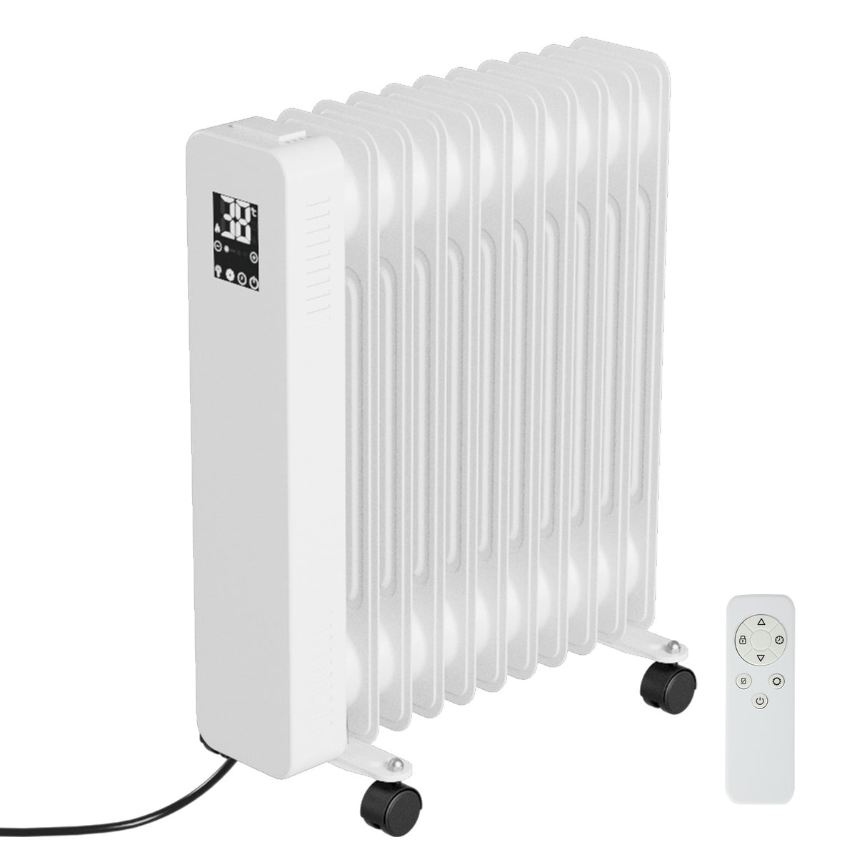 SWANEW Ölradiator Elektroheizung 2500W, Thermostat, Ölheizung  Energiesparend