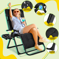 SWANEW Sonnenliege, Liegestuhl, klappbar Gartenstuhl, Relaxsessel Liege