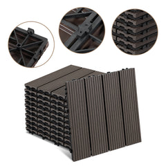 SWANEW WPC Terrassenfliesen, 30x30 cm, WPC Fliesen Balkonfliesen, 1㎡-5㎡ Klickfliese