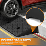 SWANEW 2 Stück Auffahrrampe Gummi, Bordsteinrampe, Rollstuhlrampe 49x30x11cm