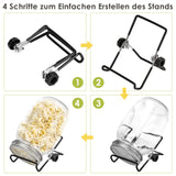SWANEW Sprossenglas Keimglas, 2er Set Sprossenglas mit Deckel & Sieb, 950ML Kapazität 2 Einstellbare Halterung 1 Weiß Drip Tray, Sprossen Keimgerät