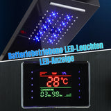 SWANEW LED Duschpaneel, Regendusche Duschsystem, 5-in-1, mit Temperaturanzeige, Edelstahl Duschsäule