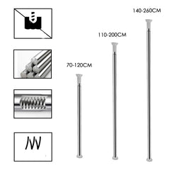 SWANEW Duschvorhangstange sliber ohne Bohren Teleskopstange Duschvorhang Stange 70-260cm