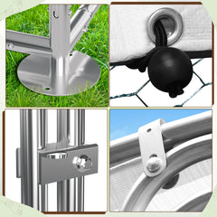 SWANEW Hühnerstall, 3x6x2m Kuppel Dach Hühnerhaus Freilaufgehege, Tiergehege