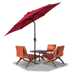 SWANEW Sonnenschirm 270 cm Gartenschirm knickbar, Strandschirm strand Neigungswinkel und Höhe verstellbar, beidseitig um 30° Kippbar, ohne Ständer