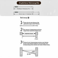 SWANEW Duschvorhangstange sliber ohne Bohren Teleskopstange Duschvorhang Stange 70-260cm