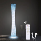 SWANEW LED-Stehlampe mit Fernbedienung und RGB-Farbwechsel, Wohnzimmer Dimmbar, 156cm Moderne weiß Stoffschirm [Energieklasse F]