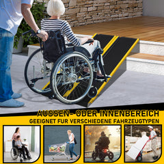 SWANEW 2 Stück Auffahrrampe, 118cm Alu Rollstuhlrampe, Laderampe Tragfähigkeit 300kg
