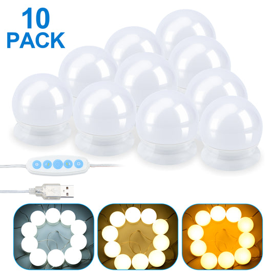 SWANEW 10 LED Spiegelleuchte Licht für Schminktisch Beleuchtung Dimmbar USB