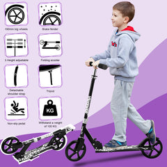 Kinderscooter Aluminium mit 205 mm Rädern & 3-fach höhenverstellbar