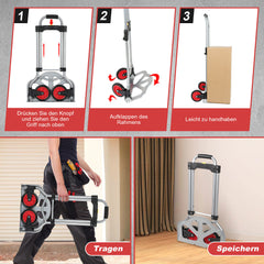 SWANEW Sackkarre klappbare, Stapelkarre, Transportkarre, 60kg Belastbarkeit