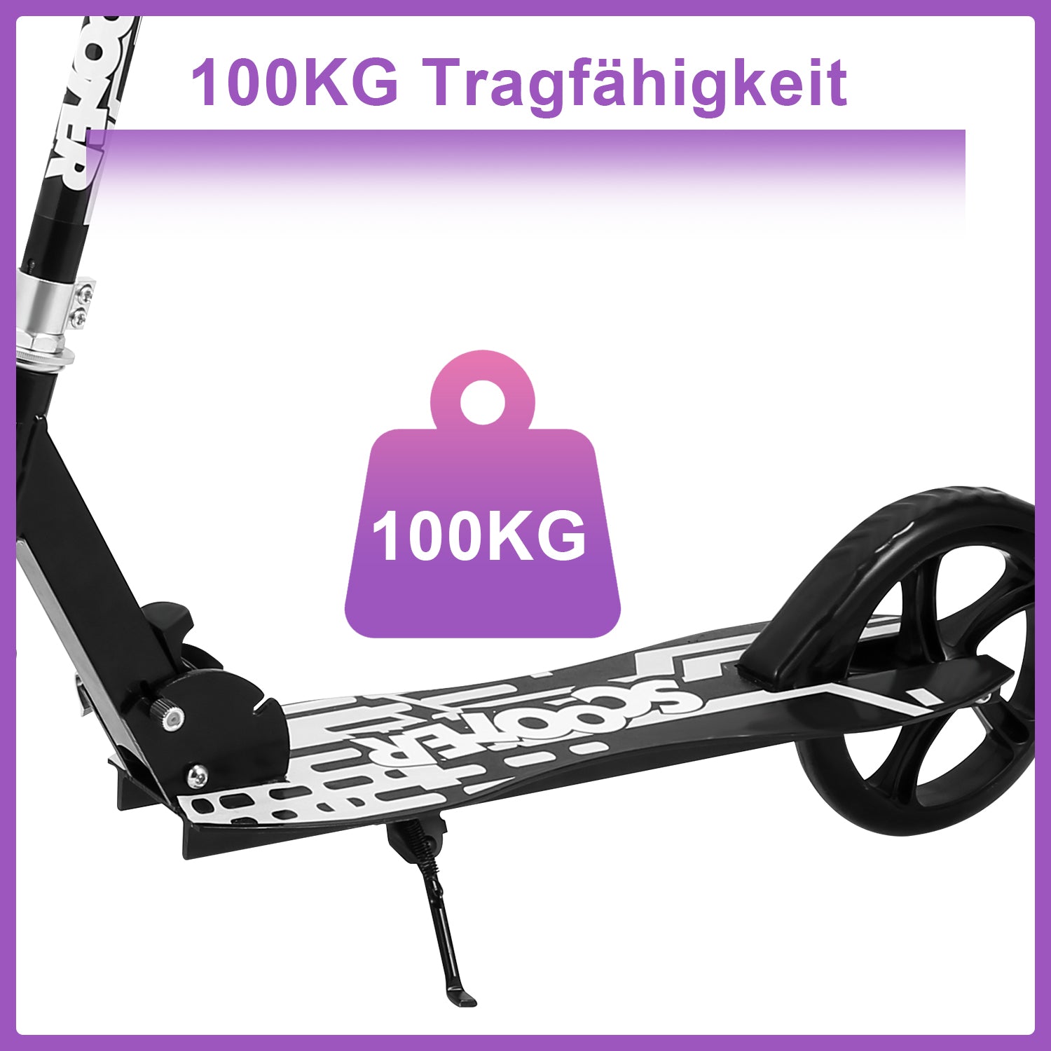 Kinderscooter Aluminium mit 205 mm Rädern & 3-fach höhenverstellbar