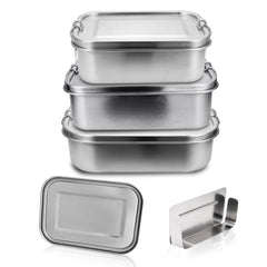 SWANEW Edelstahl Brotdose auslaufsicher Lunchbox Metall Dichte Bento Box Fassungsvermögen mit Fächern