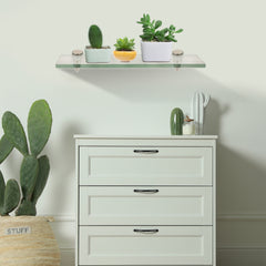 SWANEW Glasablage Glasregal, Wandregal Mattglas mit 8mm ESG Sicherheitsglas und Halterung, Duschregal/Badablage