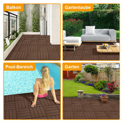 SWANEW WPC Terrassenfliesen, 30x30CM, Gartenfliesen