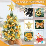 SWANEW Mini Weihnachtsbaum mit LED Beleuchtung, 40CM Tannenbaum Dekoration