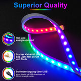 SWANEW Neon LED Strip RGBIC LED Streifen 133cm für 32 Zoll PC-Monitor, Neon Lichtband, PC Hintergrundbeleuchtung, USB Led Beleuchtung mit App-Steuerung [Energieklasse F]