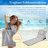 SWANEW Strandmatte, Strandliege Klappbar Beachmatte, 5-stufig Verstellbar Rückenlehne