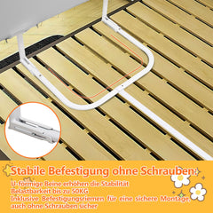 SWANEW 150cm Bettgitter, Klappbar, Kinderbettschutzgitter, Bettschutzgitter,  Rausfallschutz