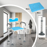 SWANEW 3 in 1 Duschhocker & Toilettenstuhl für Senioren, 36-52cm Höhenverstellbar Toilettensicherheits,Rahmen erhöhter Toilettensitz Badhocker für Erwachsene