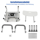 SWANEW Duschstuhl 360°Drehbarer, Höhenverstellbar Duschsitz mit abnehmbaren Armen und Rückenlehne,  Badehocker, rutschfest, Stabil