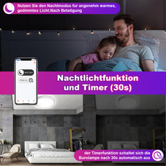 SWANEW 24W 2040LM Alexa Lampe Deckenlampe Deckenleuchte Smart Dimmbar Kompatibel mit Alexa & Google 2700K-6500K, Farbwechsel Flach Schlafzimmer Lampe, IP44 für Kinderzimmer Badezimmer