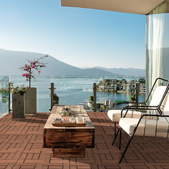 SWANEW WPC Terrassenfliesen, 30x30cm Balkon Bodenfliese, WPC Fliesen mit Klick-System, Balkonfliesen in Holzoptik, Terrassendielen Wasserfest für Terrasse