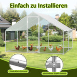 SWANEW Hühnerstall Freilaufgehege, 3x3x2m Voliere, Kleintierstall