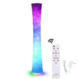 SWANEW LED-Stehlampe mit Fernbedienung und RGB-Farbwechsel, Wohnzimmer Dimmbar, 156cm Moderne weiß Stoffschirm [Energieklasse F]