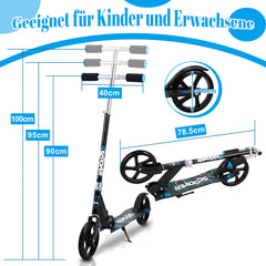Kinderscooter Aluminium mit 205 mm Rädern & 3-fach höhenverstellbar