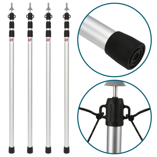 SWANEW 4x/8x Zeltstange, Teleskopstange, Zeltstangenspanner, Aluminium Leichte Teleskopstangen, Verstellbares von 87.5cm bis 234.5cm
