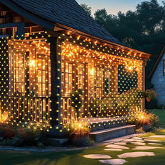 SWANEW solar lichternetz, lichternetz mit Fernbedienung, 8 Modi+TimingFunktion+MemoryFunktion, IP44, Helligkeit einstellbar