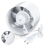 SWANEW Badlüfter Fan Rohrventilator 100mm mit Rückstauklappe Badezimmerlüfter Bad Rauchabzug Ventilator 130m³/h Rohrlüfter