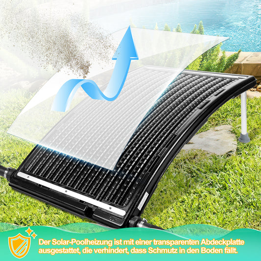 SWANEW Poolheizung Solar Solarheizung Pool 110 x 65 x 15 cm Sonnenkollektor Pool Anschluss Ø 38 mm Pool Heizungen Solar für Warmwasser Schwimmbad Gartendusche Pool