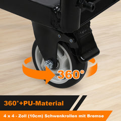 SWANEW Plattenwagen, Transportwagen, Tragkraft bis 680kg, für Gipskartonplatten, Holzplatten