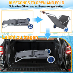 SWANEW Sonnenliege Alu mit 2 Rädern klappbar Strandliege Gartenliege