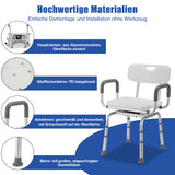 SWANEW Duschstuhl 360°Drehbarer, Höhenverstellbar Duschsitz mit abnehmbaren Armen und Rückenlehne,  Badehocker, rutschfest, Stabil