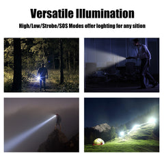 SWANEW 2x Super hell Taschenlampe LED Taschenlampen Taktisches Fackel USB 18650 Akku Batterie Flashlight wiederaufladbare