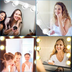 SWANEW 10 LED Spiegelleuchte Licht für Schminktisch Beleuchtung Dimmbar USB