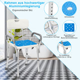 SWANEW Duschhocker für Senioren Duschstuhl mit Armlehnen und Rückenlehne Badezimmerhocker bis 136kg Badhocker Höhenverstellbar Badhocker für die Dusche