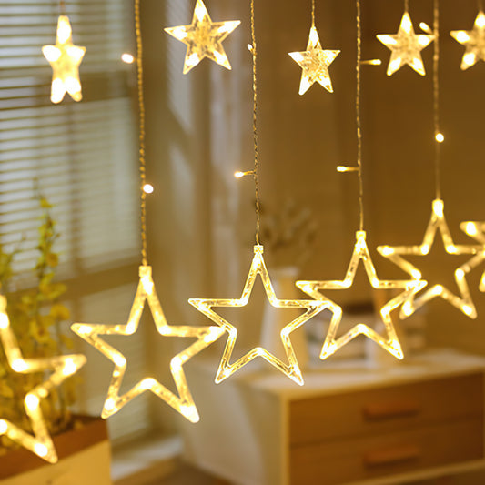 SWANEW LED Lichterkette, Warmweiß Lichterkettenvorhang mit 8 Modi für Innen Außen, IP44 Wasserfest für Weihnachten Garten Party Deko