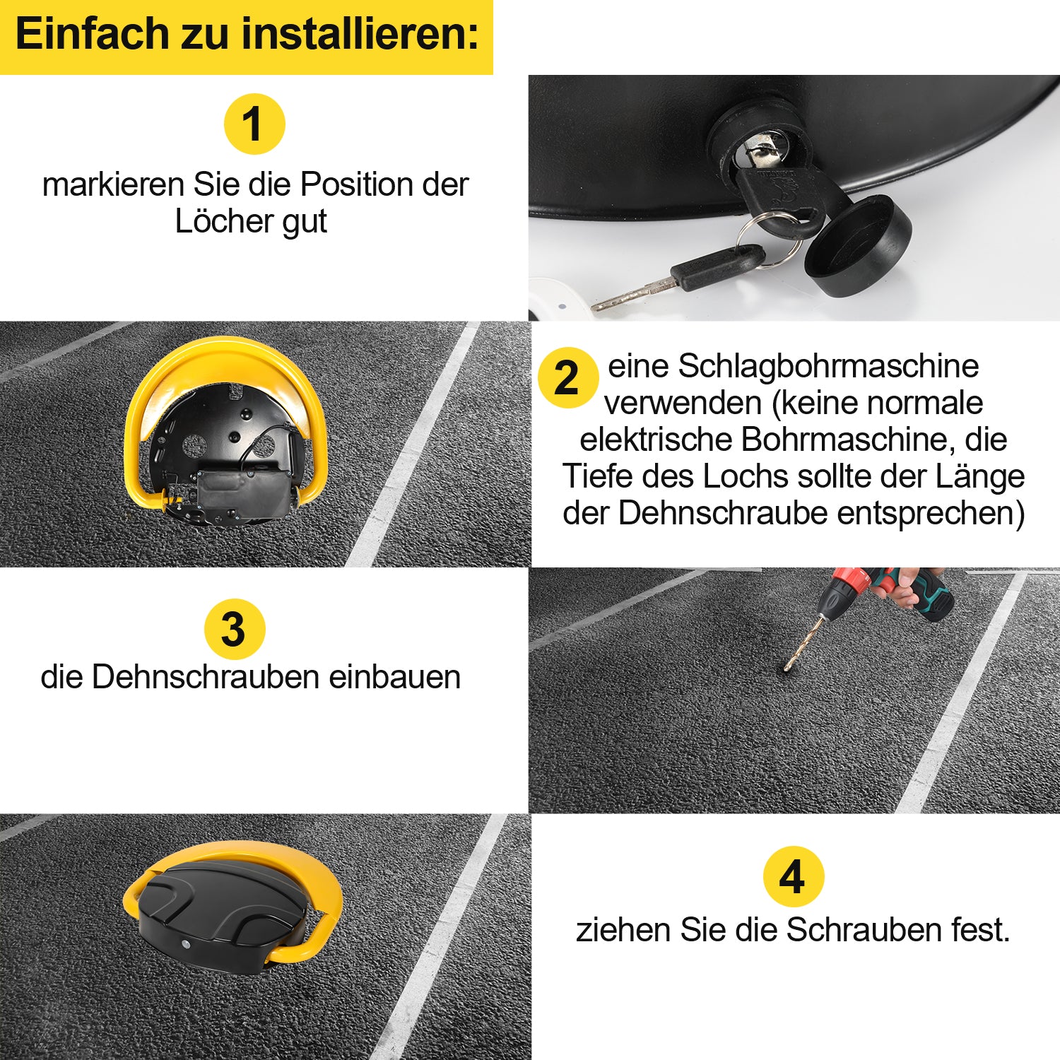  Elektrische Parkplatzsperre – Klappbarer Absperrpfosten